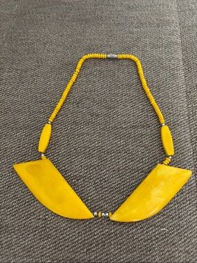 Yellow Statement Bead Necklace